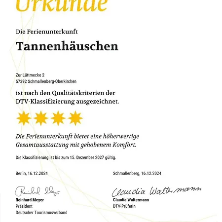 Tannenhaeuschen Sauerland 펜션 슈말렌부르크